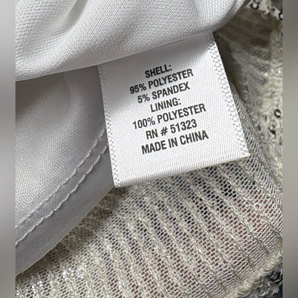 CeCe Women's Long Cold Shoulder Asymmetrical Neck Sequin Top Champagne - Picture 8 of 14